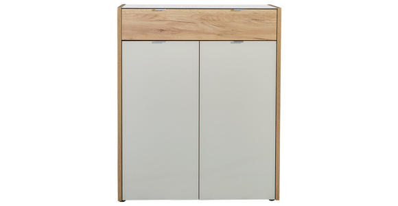 KOMMODE Eichefarben, Kaschmir - Kaschmir/Eichefarben, KONVENTIONELL, Glas/Holzwerkstoff (91/110/40cm) - Voleo