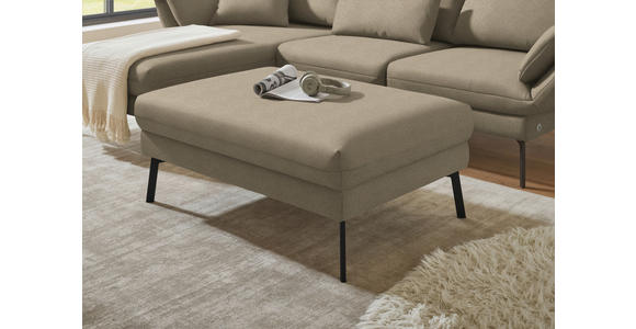 ECKSOFA  in Flachgewebe Hellbraun  175-224/255-365 cm  - Hellbraun/Schwarz, Design, Textil/Metall (175-224/255-365cm) - Dieter Knoll