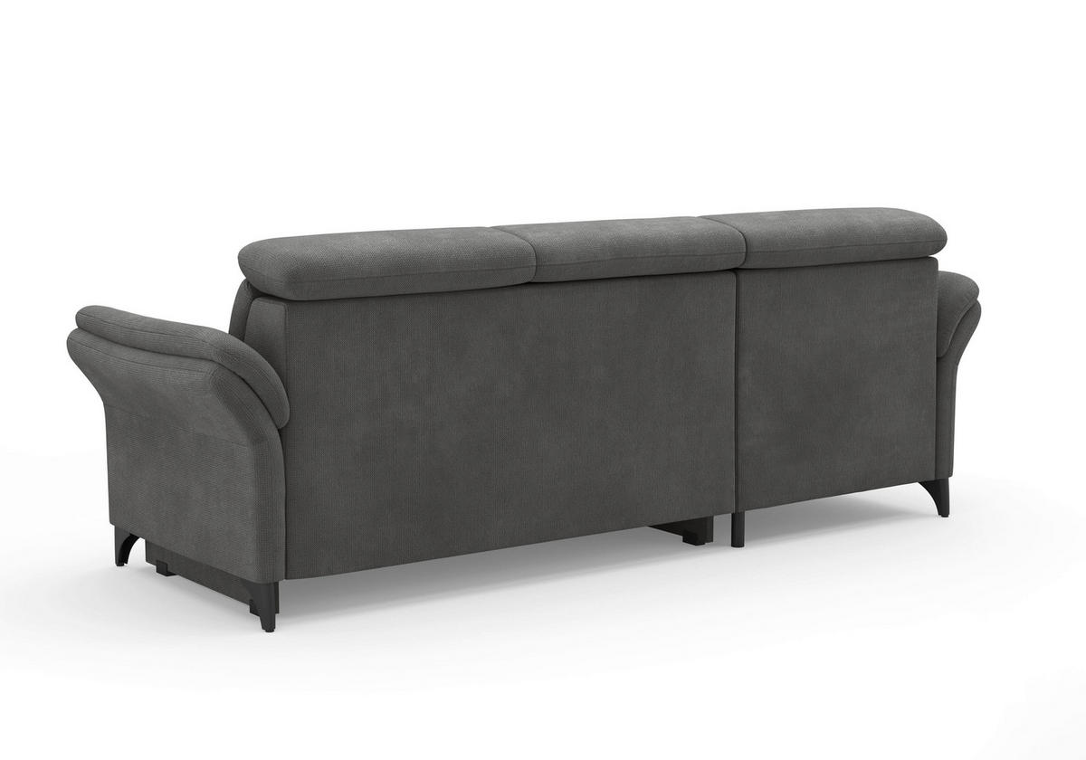 ECKSOFA Flachgewebe Grau  - Schwarz/Grau, Konventionell, Textil/Metall (166/253cm) - Sit & More