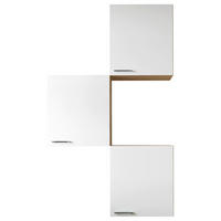 KÜCHENOBERSCHRANK 100/168,3/34,6 cm  in Weiß, Eichefarben  - Eichefarben/Silberfarben, Basics, Holzwerkstoff/Metall (100/168,3/34,6cm) - Respekta