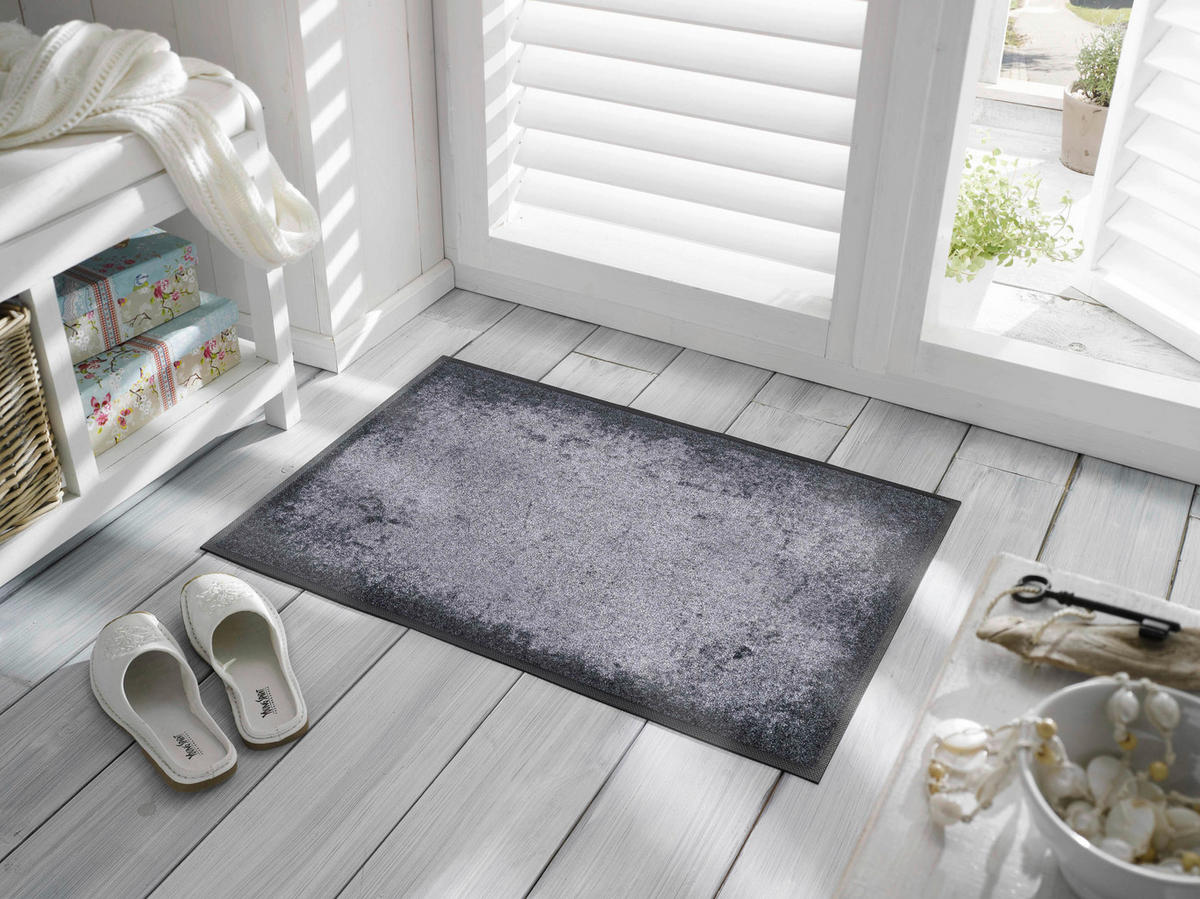 FUßMATTE  50/75 cm  Anthrazit, Grau  - Anthrazit/Grau, KONVENTIONELL, Kunststoff/Textil (50/75cm) - wash+dry