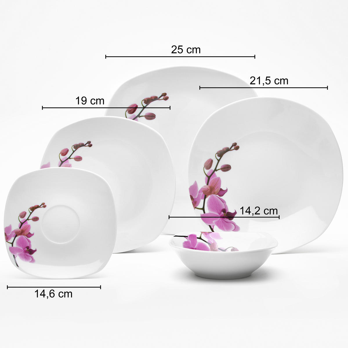 KOMBISERVICE Weiß, Magenta Kyoto 32-teilig 4 Personen  - Magenta/Weiß, KONVENTIONELL, Keramik - Van Well