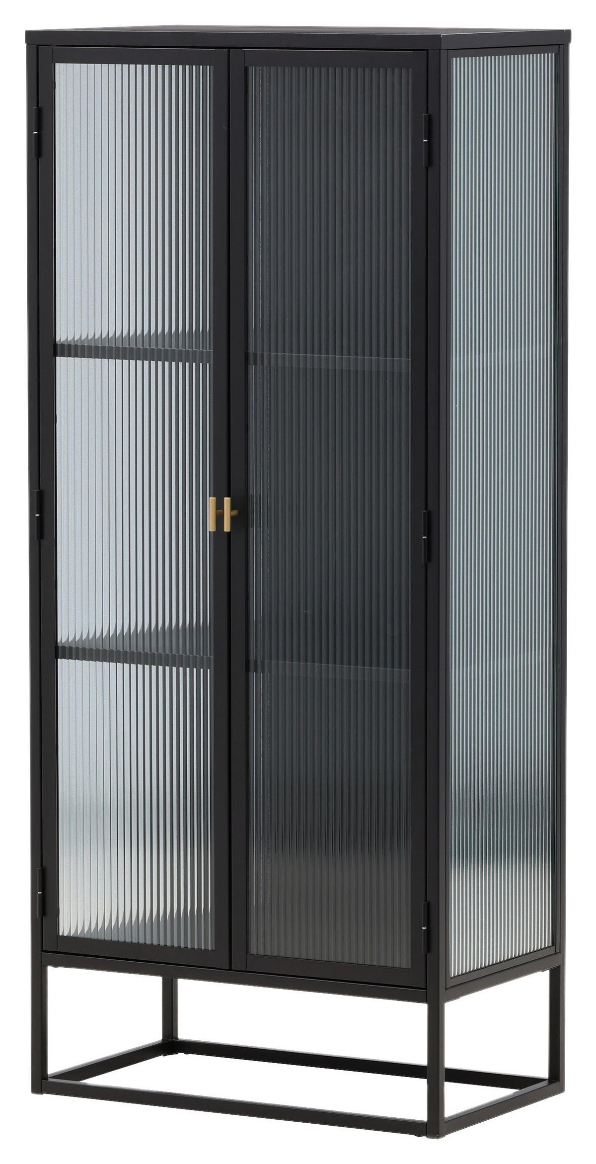 HÖG BYRÅ  i 70/160/40 cm  - svart, Design, metall/glas (70/160/40cm) - Livetastic