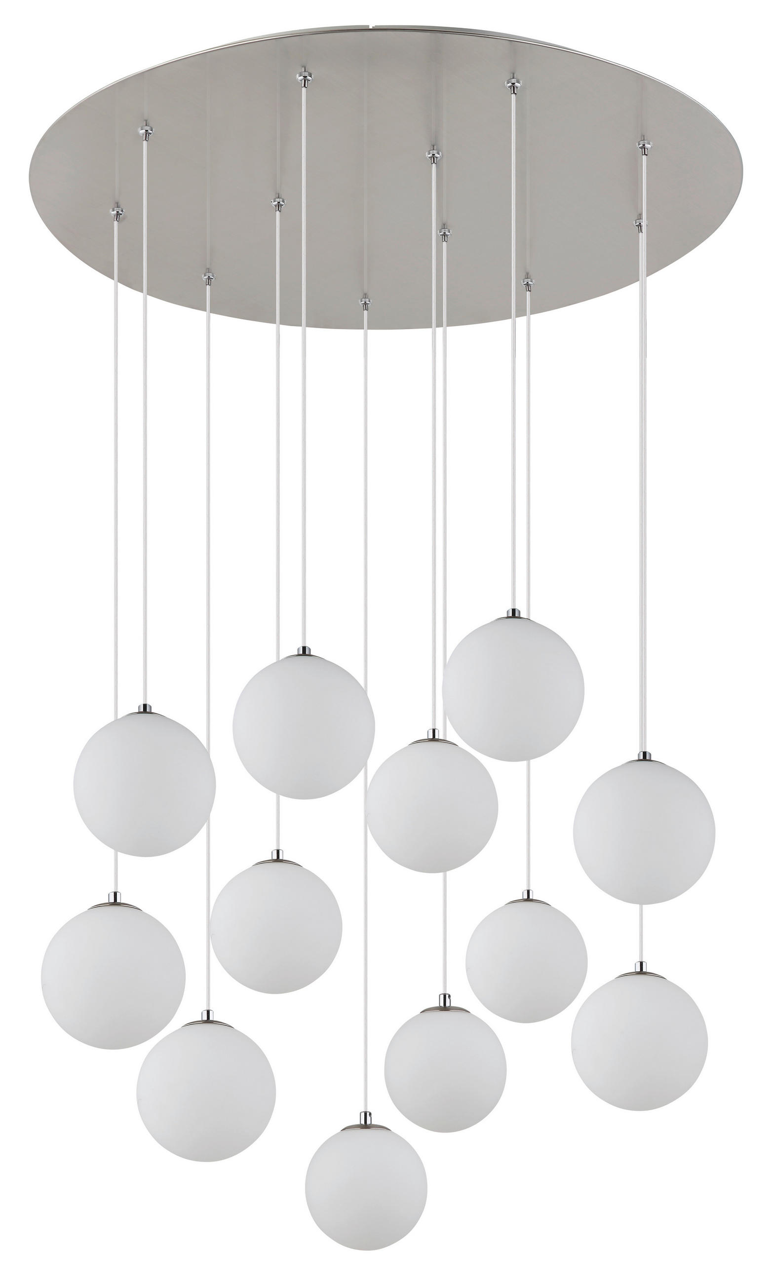 LED-HÄNGELEUCHTE 75/120 cm  - Opal/Schwarz, Design, Glas/Kunststoff (75/120cm)