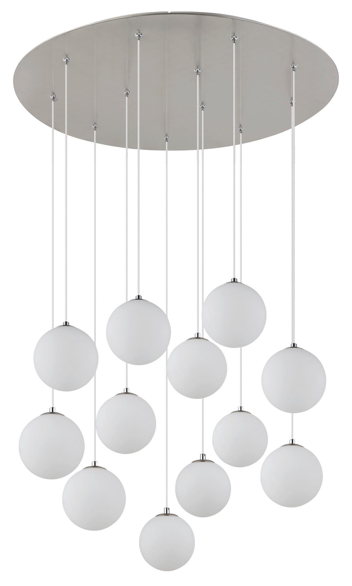 LED-HÄNGELEUCHTE 75/120 cm  - Opal/Schwarz, Design, Glas/Kunststoff (75/120cm)