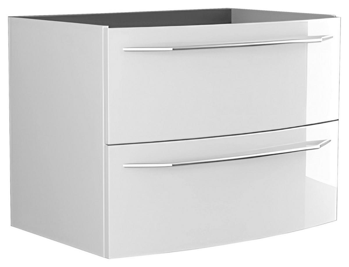 SPODNÍ UMYVADLOVÁ SKŘÍŇKA, bílá, bílá, 74/55/51 cm - bílá/barvy stříbra, Basics, kov/kompozitní dřevo (74/55/51cm) - Welnova