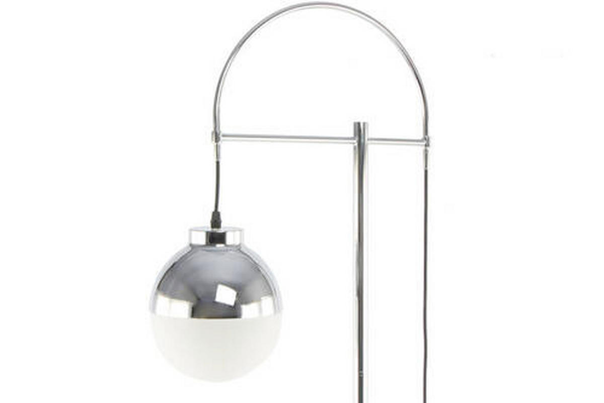 STEHLEUCHTE - Weiss/Silberfarben, Design, Glas/Metall (44/160/44cm) - Kayoom