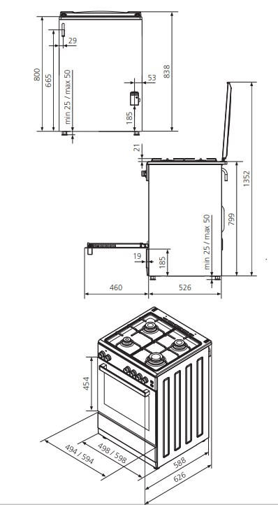 HERD STG699  - Weiß, Basics, Metall (59,4/135,2/52,6cm) - Oranier