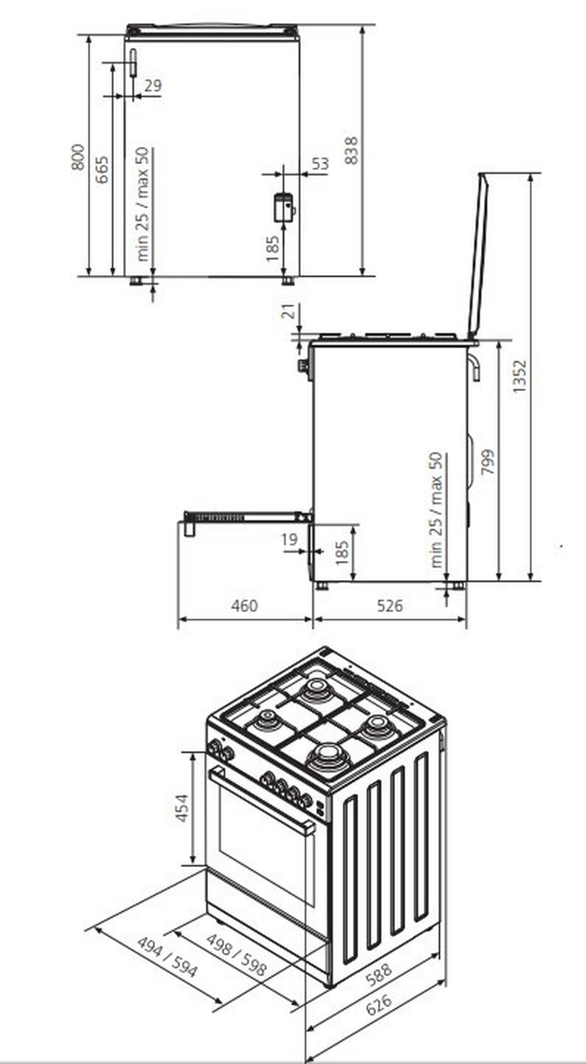 HERD STG699  - Weiß, Basics, Metall (59,4/135,2/52,6cm) - Oranier