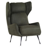 OHRENSESSEL in Mikrofaser Dunkelgrün  - Dunkelgrün/Schwarz, Design, Textil/Metall (75/111/83cm) - Ambia Home