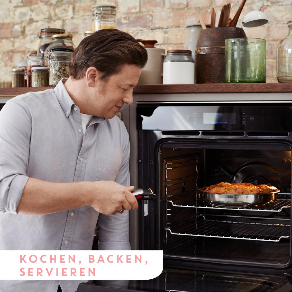 PFANNENSET Jamie Oliver INGENIO G6 2-teilig  - Edelstahlfarben/Schwarz, Basics, Metall (33/33/12cm) - Tefal
