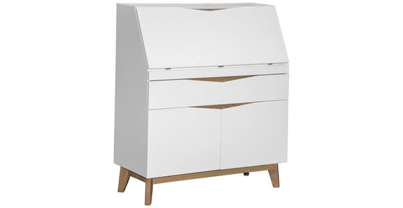 SEKRETÄR Stauraum - Eichefarben/Weiß, MODERN, Holz/Holzwerkstoff (96,5/113,5/40-76cm) - Venda