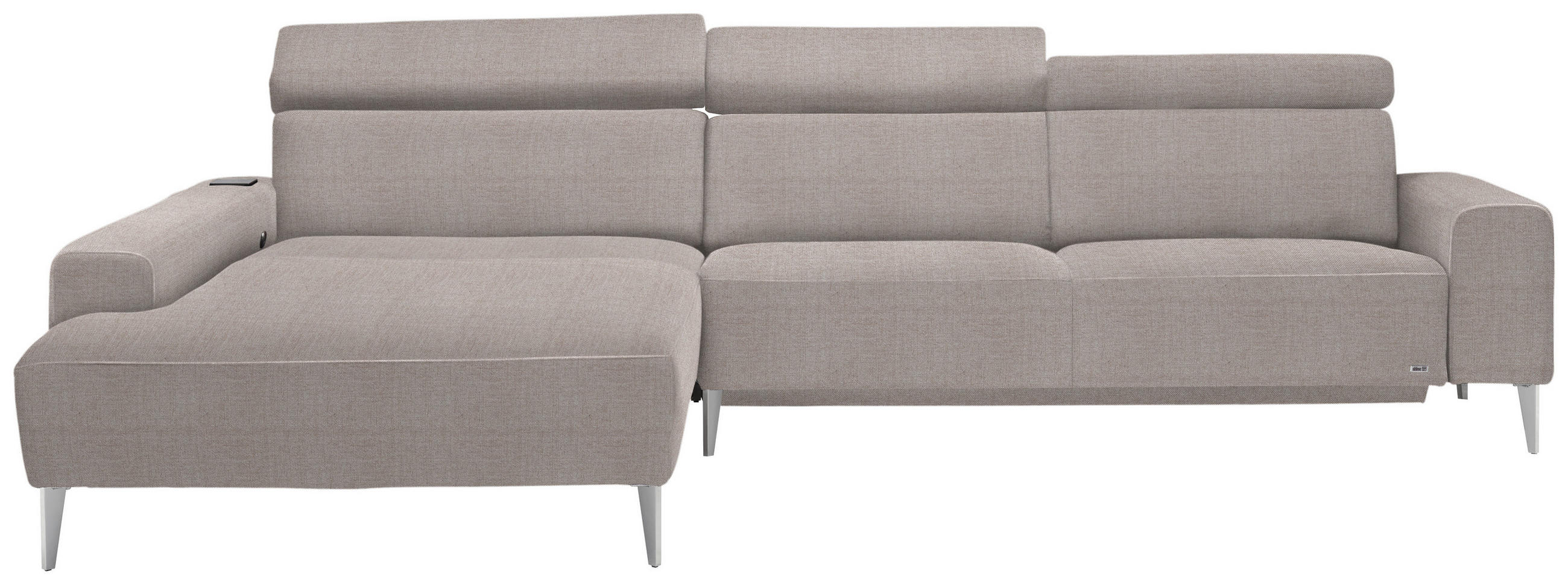 ECKSOFA Naturfarben Webstoff  - Alufarben/Naturfarben, Design, Textil/Metall (205/308cm) - Sedda
