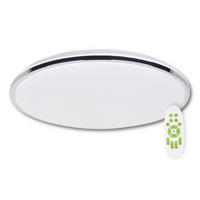 STROPNÉ LED SVIETIDLO, 45/45/6.5 cm - strieborná, Design, kov/plast (45/45/6.5cm)