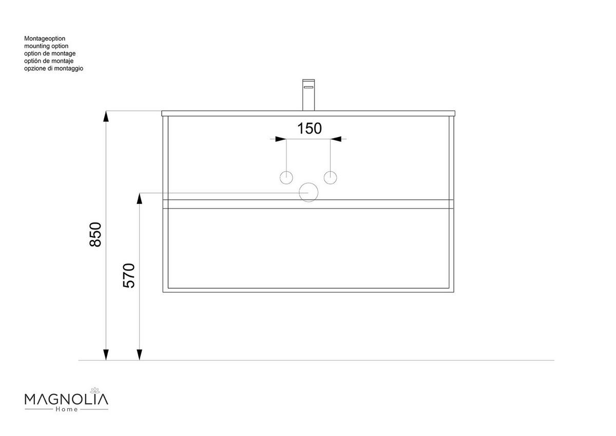 BADEZIMMER 2-teilig  in 100 cm  - Weiß Hochglanz/Weiß, Basics, Keramik/Holzwerkstoff (100cm) - MID.YOU