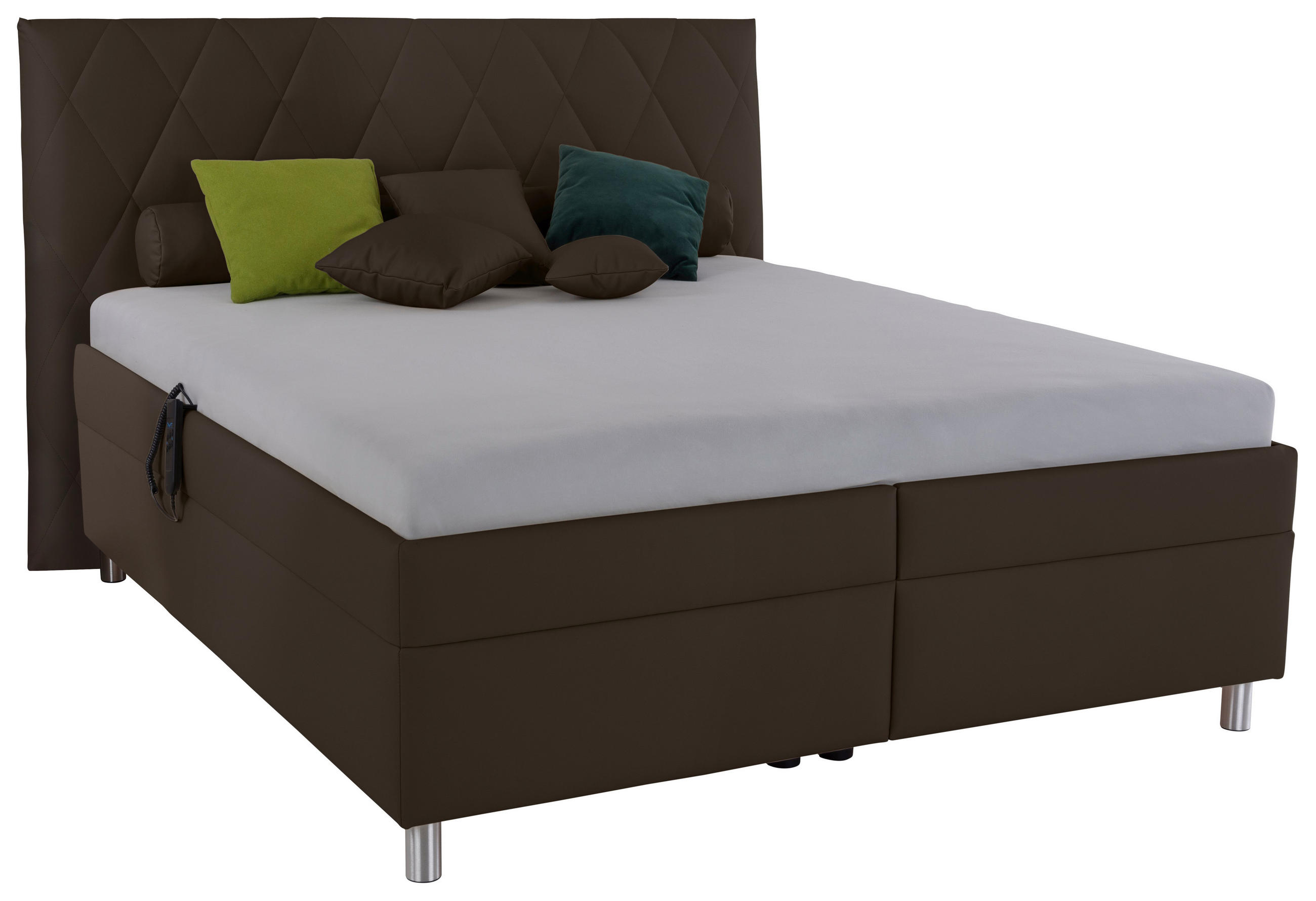 POLSTERBETT Matratze, gepolstertes Kopfteil, Lattenrost, Bettkasten Braun 160/200 cm  - Birkefarben/Silberfarben, KONVENTIONELL, Holz/Textil (160/200cm) - Esposa