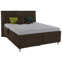 POLSTERBETT 160/200 cm, Matratze, gepolstertes Kopfteil, Lattenrost, Bettkasten,  - Birkefarben/Silberfarben, KONVENTIONELL, Holz/Textil (160/200cm) - Esposa