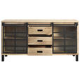 SIDEBOARD 175/90/42 cm  - Graubraun/Schwarz, LIFESTYLE, Glas/Holz (175/90/42cm) - Landscape