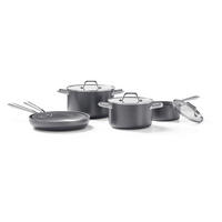 KOCHTOPFSET 5-teilig  - Transparent/Grau, Basics, Glas/Metall - Homeware Profession.