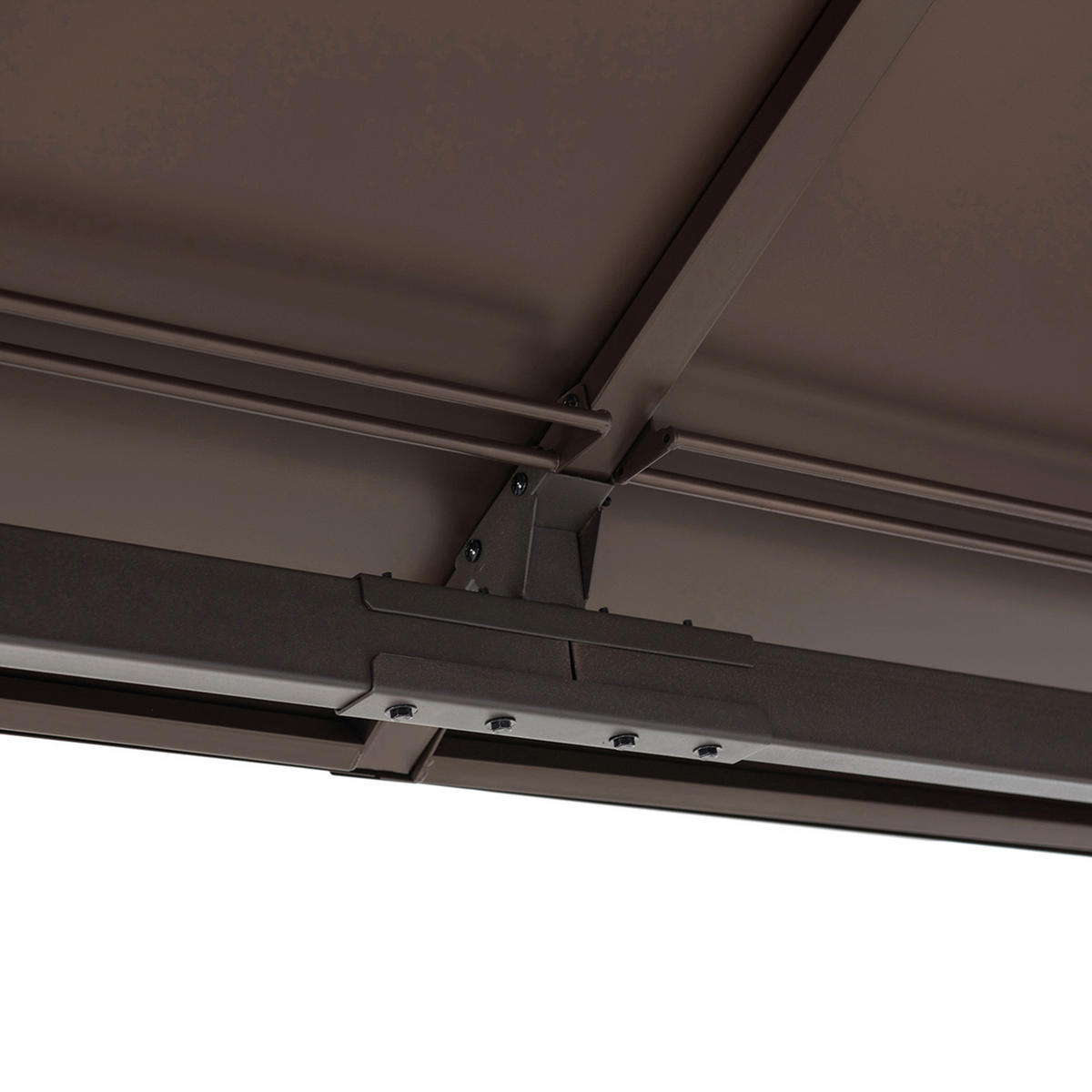Pavillon inkl. Moskitonetz 366/293/307 cm Stahl  - Dunkelbraun/Schwarz, Basics, Metall (366/293/307cm) - Modante