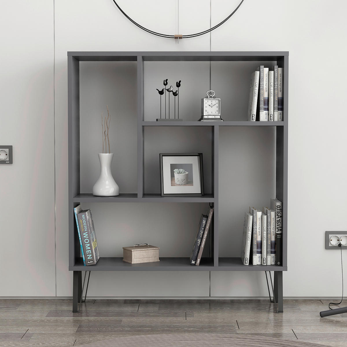 REGAL  90/107,8/25 cm Anthrazit  - Anthrazit, Design, Holzwerkstoff (90/107,8/25cm) - Livetastic