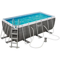 POOLSET 56722GS 412/201/122 cm  - Blau/Weiß, KONVENTIONELL, Kunststoff/Metall (412/201/122cm) - Bestway