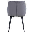 ARMLEHNSTUHL  in Eisen Samt  - Schwarz/Grau, Design, Textil/Metall (56/79/58cm) - Carryhome