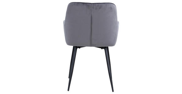 ARMLEHNSTUHL  in Eisen Samt  - Schwarz/Grau, Design, Textil/Metall (56/79/58cm) - Carryhome