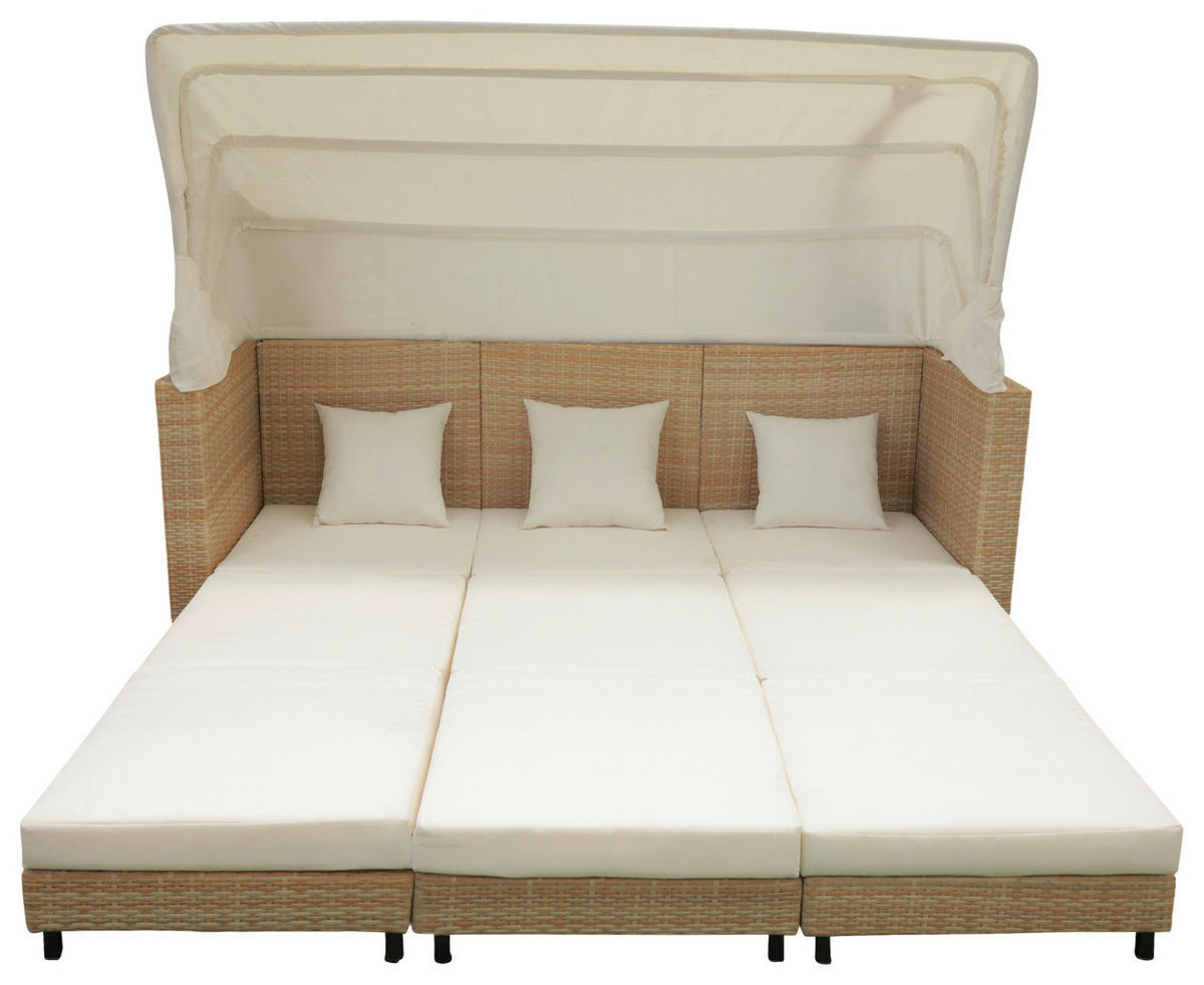 LOUNGEGARNITUR   200/159/75 cm Eisen  - Beige/Creme, MODERN, Kunststoff/Textil (200/159/75cm) - Ambia Garden