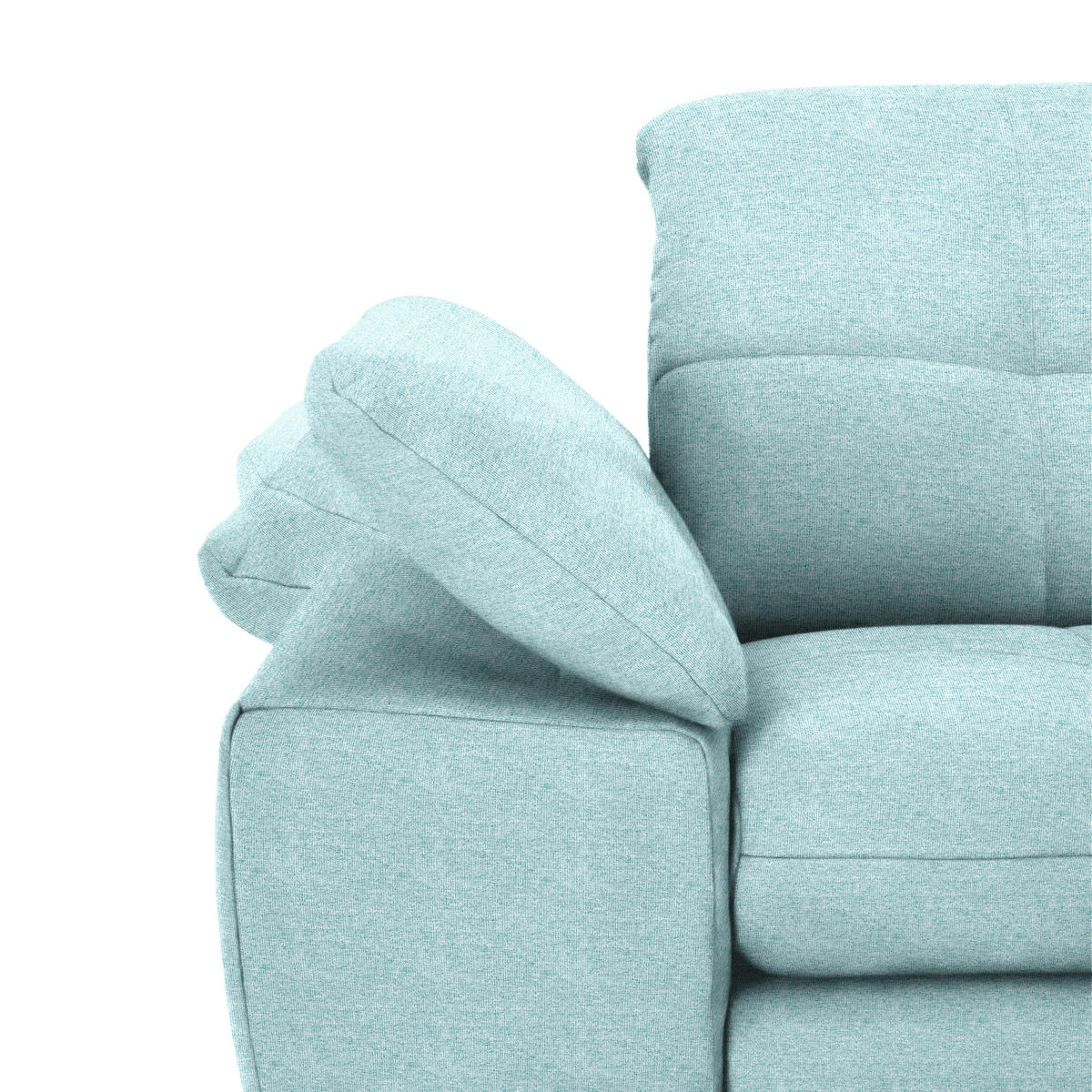 ECKSOFA in Webstoff Türkis  - Türkis/Schwarz, Design, Textil/Metall (265/180cm) - Carryhome