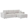 ECKSOFA in Chenille Creme  - Creme/Schwarz, KONVENTIONELL, Kunststoff/Textil (283/180cm) - Carryhome