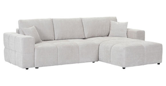 ECKSOFA in Chenille Creme  - Creme/Schwarz, KONVENTIONELL, Kunststoff/Textil (283/180cm) - Carryhome