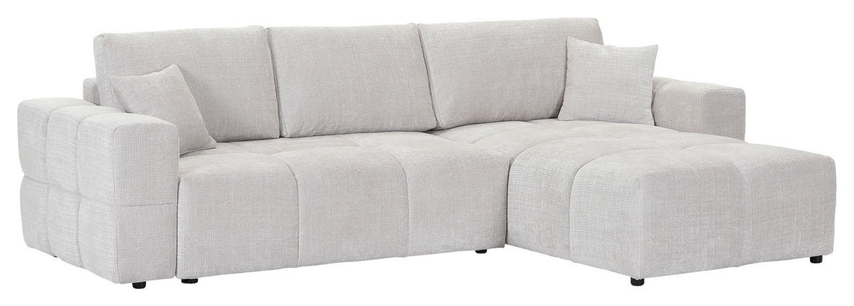 ECKSOFA in Chenille Creme  - Creme/Schwarz, KONVENTIONELL, Kunststoff/Textil (283/180cm) - Carryhome