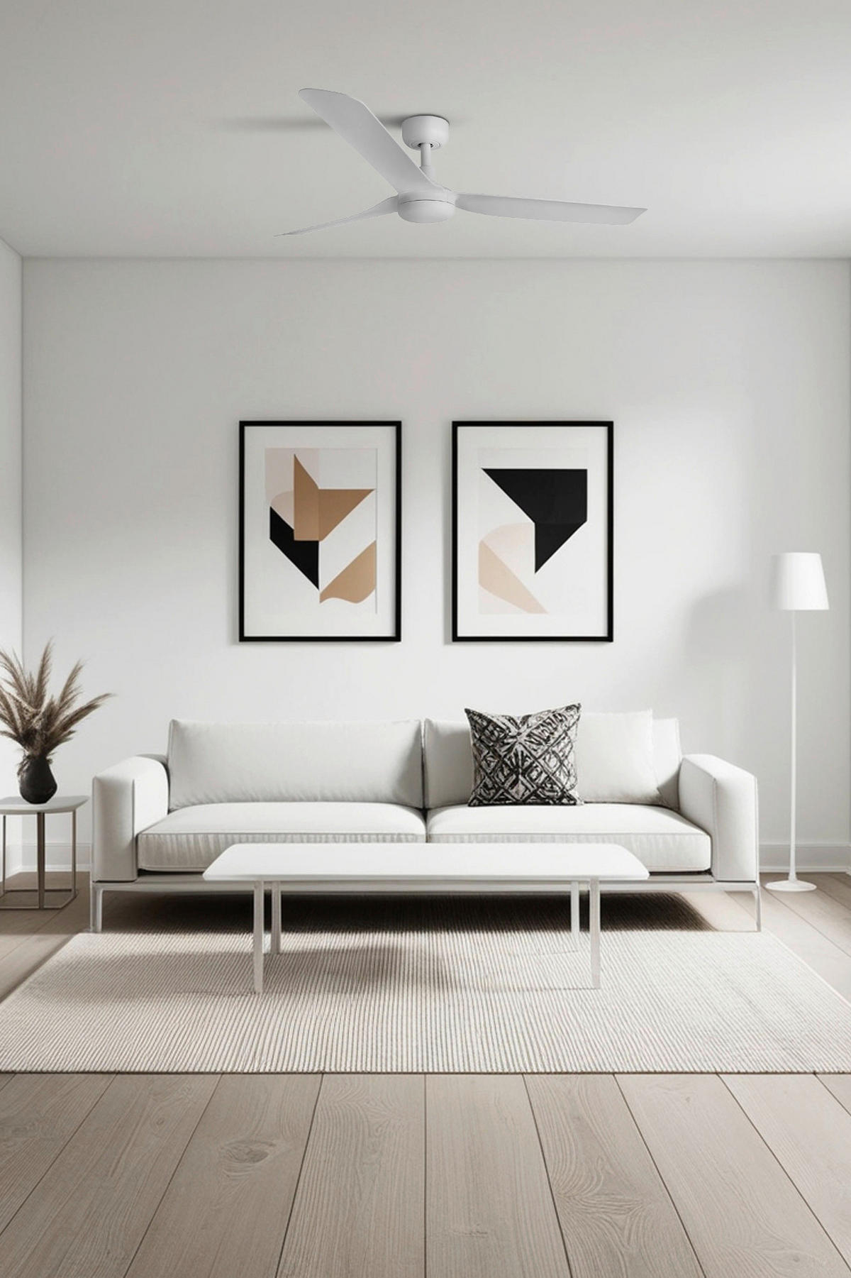 DECKENVENTILATOR - Weiß, KONVENTIONELL, Kunststoff (132/25.4cm)