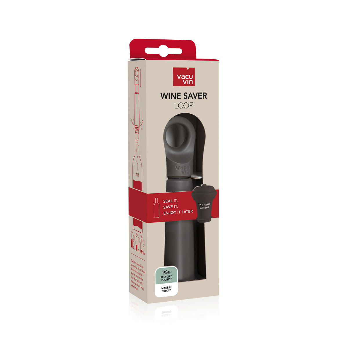 PUMPA ZA VINO    - antracit, Basics, plastika (21,9/6,6/3,9cm) - Vacu Vin