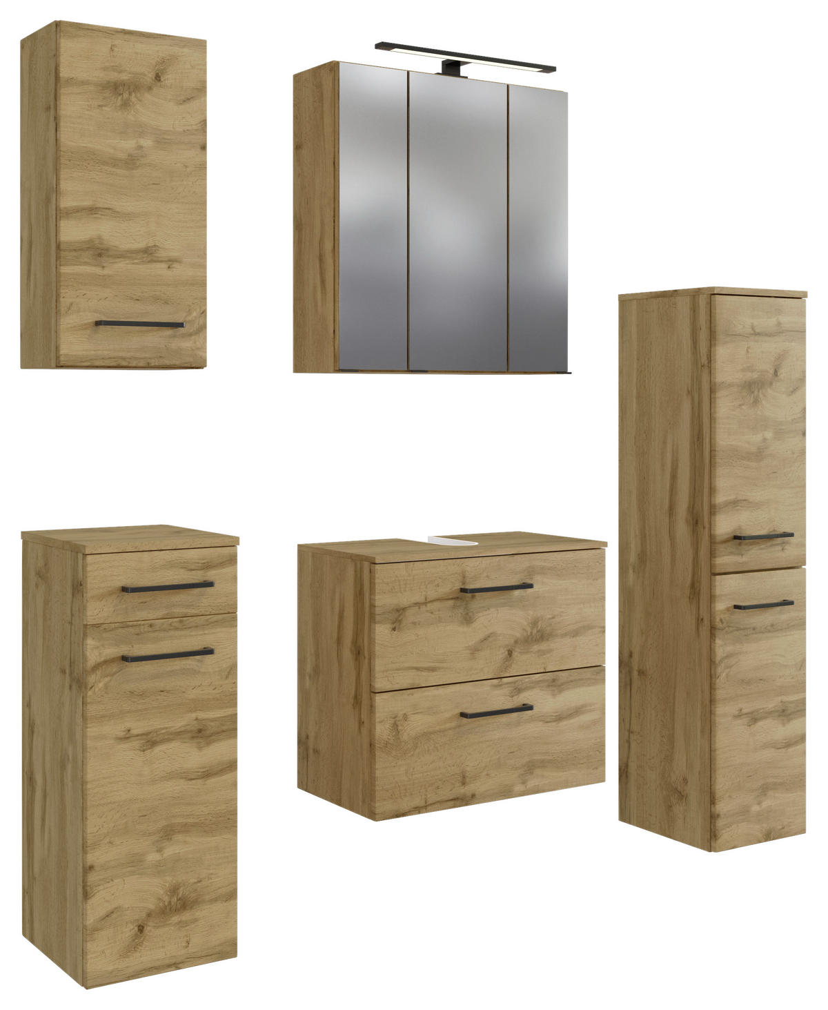 BADEZIMMER  in 120 cm  - Eichefarben, MODERN, Holzwerkstoff (120cm) - Held