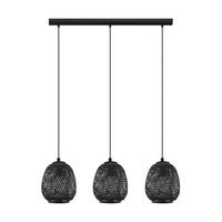 ZÁVĚSNÉ SVÍTIDLO, 90/20/110 cm  - černá, Basics, kov/dřevo (90/20/110cm) - Eglo