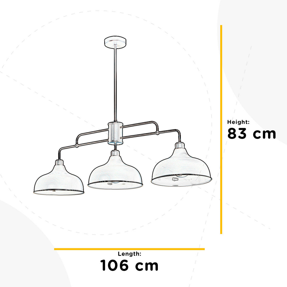 HÄNGELEUCHTE 106/83/45 cm  - Grau, KONVENTIONELL, Metall (106/83/45cm)
