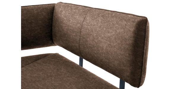 ECKBANK 180/140 cm in Schwarz, Dunkelbraun - Dunkelbraun/Schwarz, MODERN, Textil/Metall (180/140cm) - Cantus