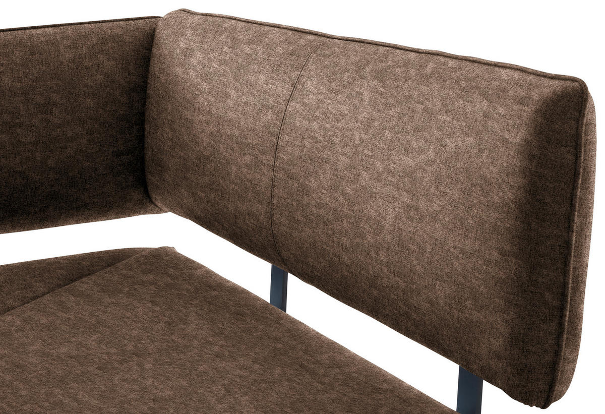 ECKBANK 205/165 cm  in Schwarz, Dunkelbraun  - Dunkelbraun/Schwarz, MODERN, Textil/Metall (205/165cm) - Cantus