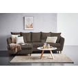 ECKSOFA in Chenille Graphitfarben  - Eichefarben/Graphitfarben, KONVENTIONELL, Holz/Textil (284/162cm) - Carryhome