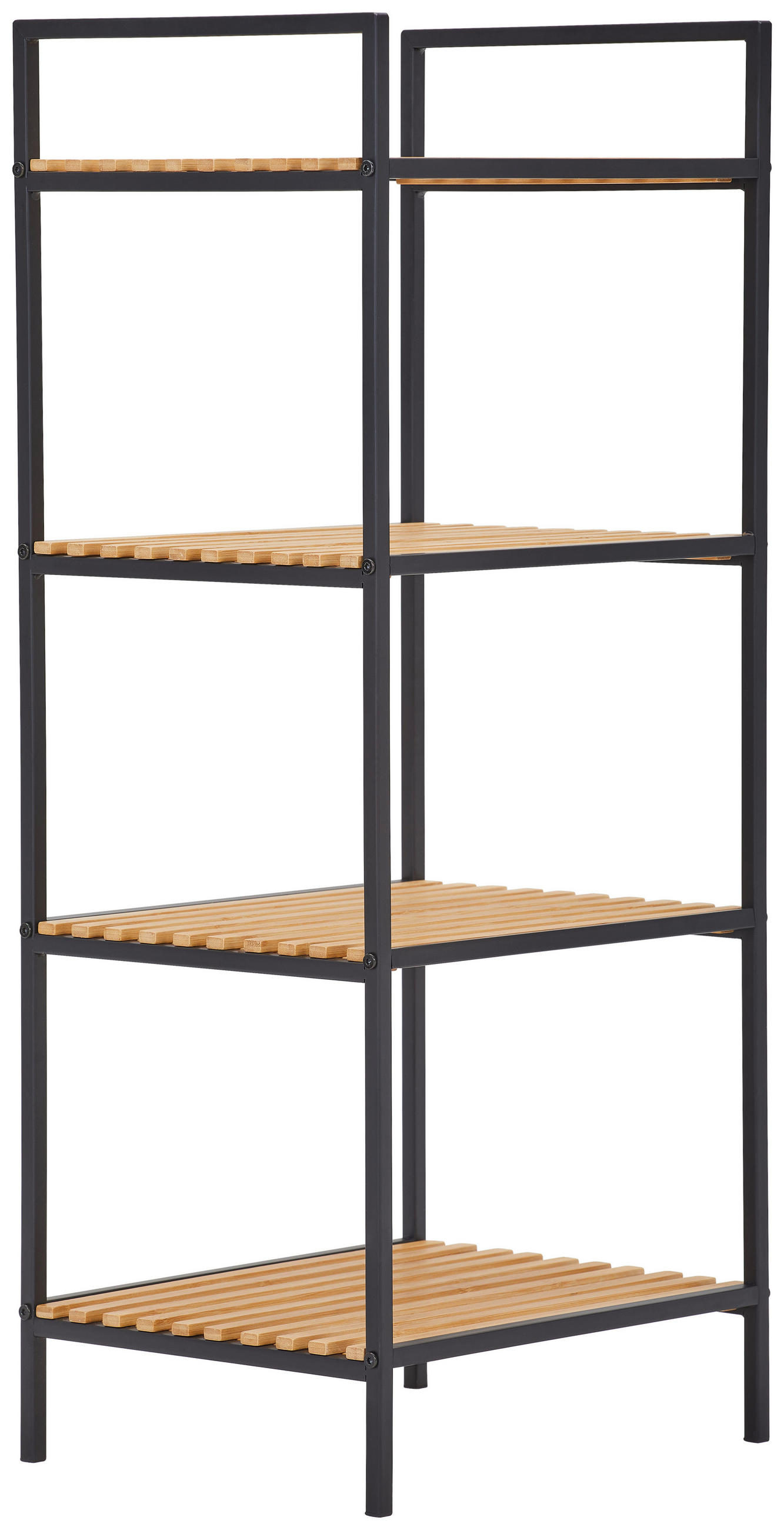 REGÁL, hnedá, prírodná farba, čierna, železo, 39/95/32,5 cm - hnedá/čierna, Design, kov/prírodné materiály (39/95/32,5cm) - Xora