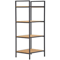 REGÁL, hnedá, prírodná farba, čierna, železo, 39/95/32,5 cm - hnedá/čierna, Design, kov/prírodné materiály (39/95/32,5cm) - Xora