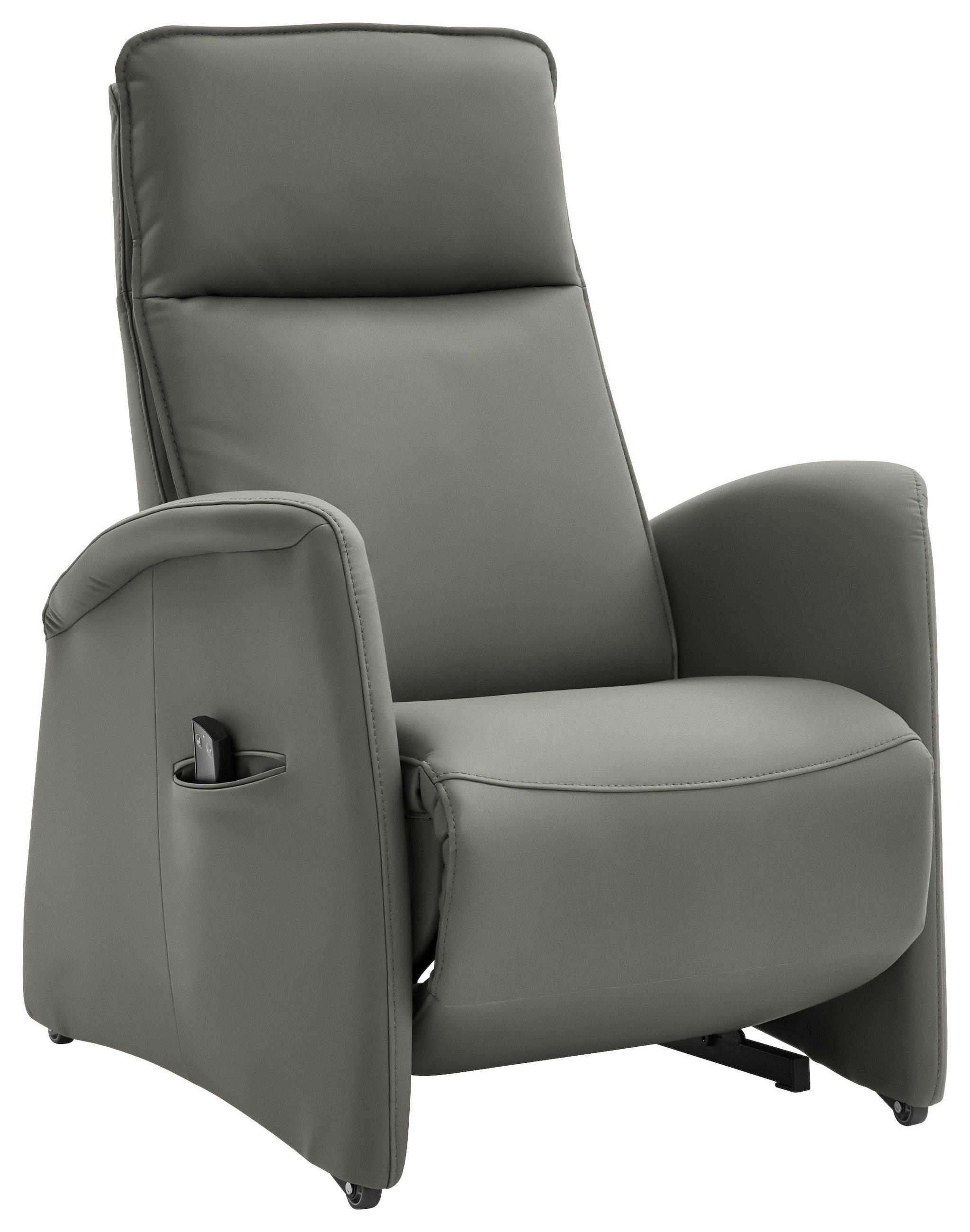 FERNSEHSESSEL in Grau  - Schwarz/Grau, Design, Leder/Kunststoff (79/114/87-176cm) - Valdera