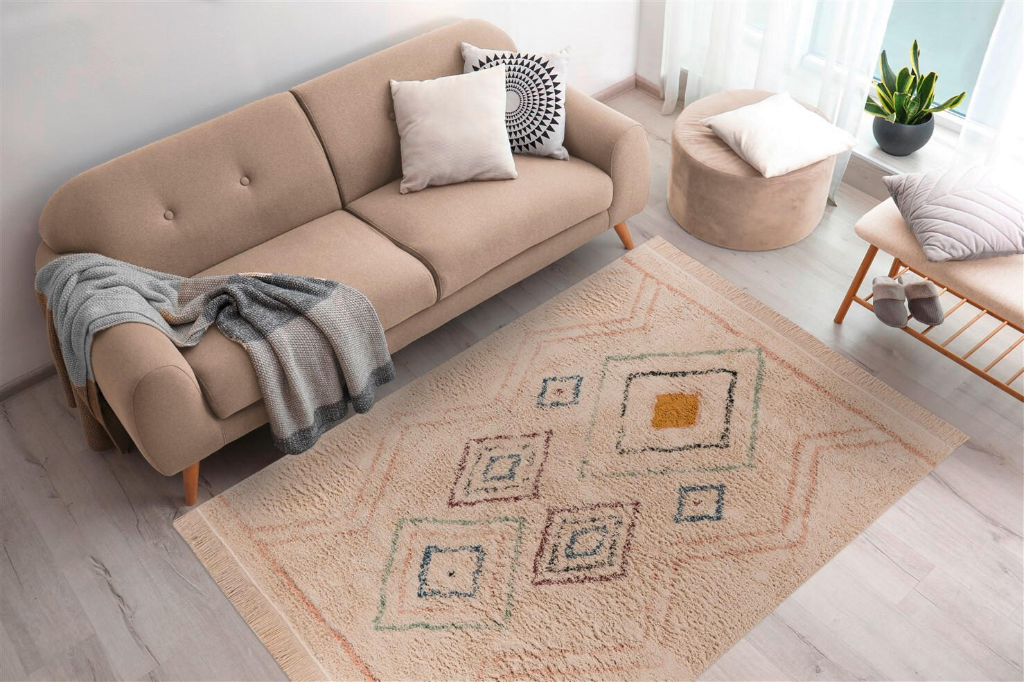 TEPPICH 120/170 cm Mylen 125 Creme / Multi  - Multicolor/Creme, KONVENTIONELL, Textil (120/170cm)