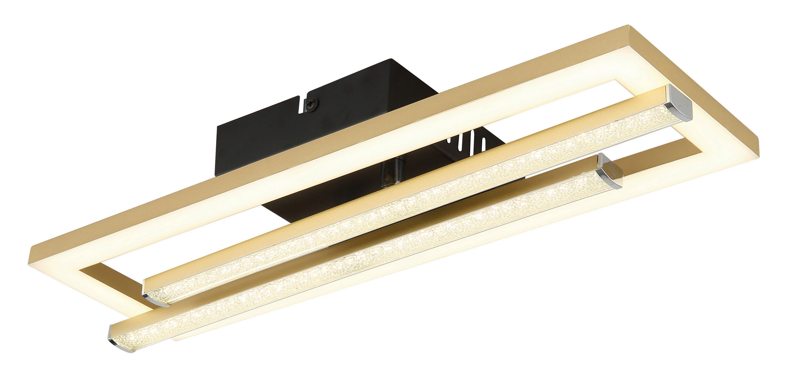 LED-DECKENLEUCHTE    40/37,5/6,3 cm  - Klar/Goldfarben, Design, Kunststoff (40/37,5/6,3cm) - Globo