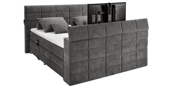 BOXSPRINGBETT 180/200 cm  in Dunkelgrau  - Dunkelgrau, KONVENTIONELL, Textil (180/200cm) - Carryhome