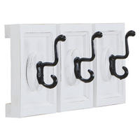 HAKENLEISTE  in Tanne vollmassiv Schwarz, Weiß  - Schwarz/Weiß, Design, Holz/Metall (58/18/9cm) - MID.YOU