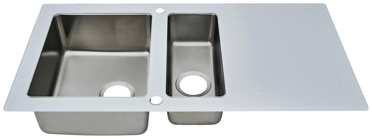 SPÜLE 1720NEWYORK100X50W  - Weiß, Trend, Glas/Metall (100/21/50cm) - Respekta