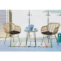 GARTENSET 3-teilig  - Klar/Schwarz, Design, Glas/Kunststoff - Livetastic